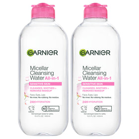 Garnier Micellar Water 400mL front view with clear liquid