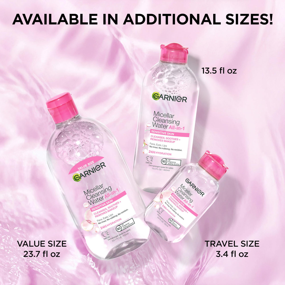 Garnier Micellar Water 400mL on a vanity table