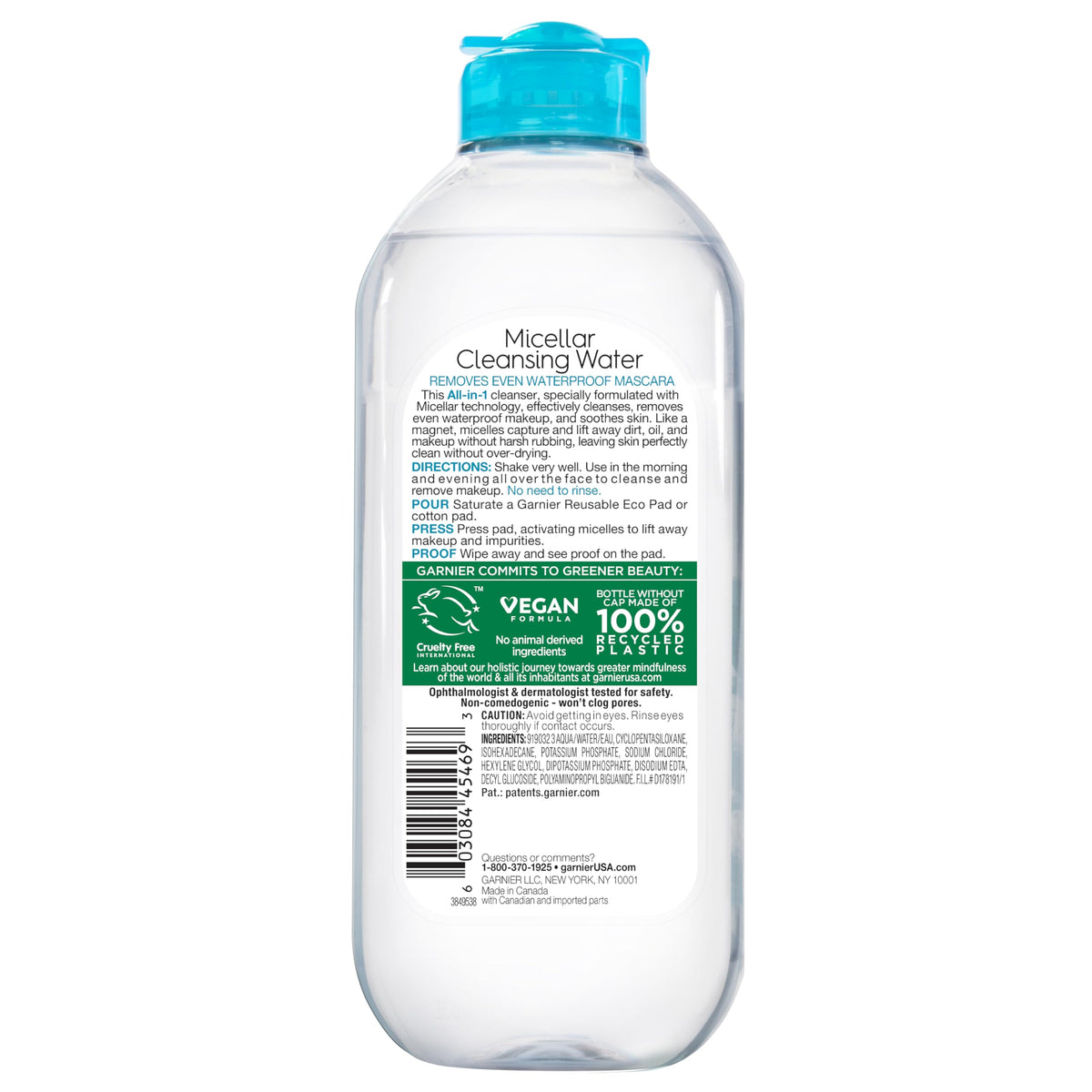 Garnier Micellar Water 400mL with cotton pads