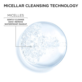 Garnier Micellar Water 400mL with cotton pads on a bathroom counter