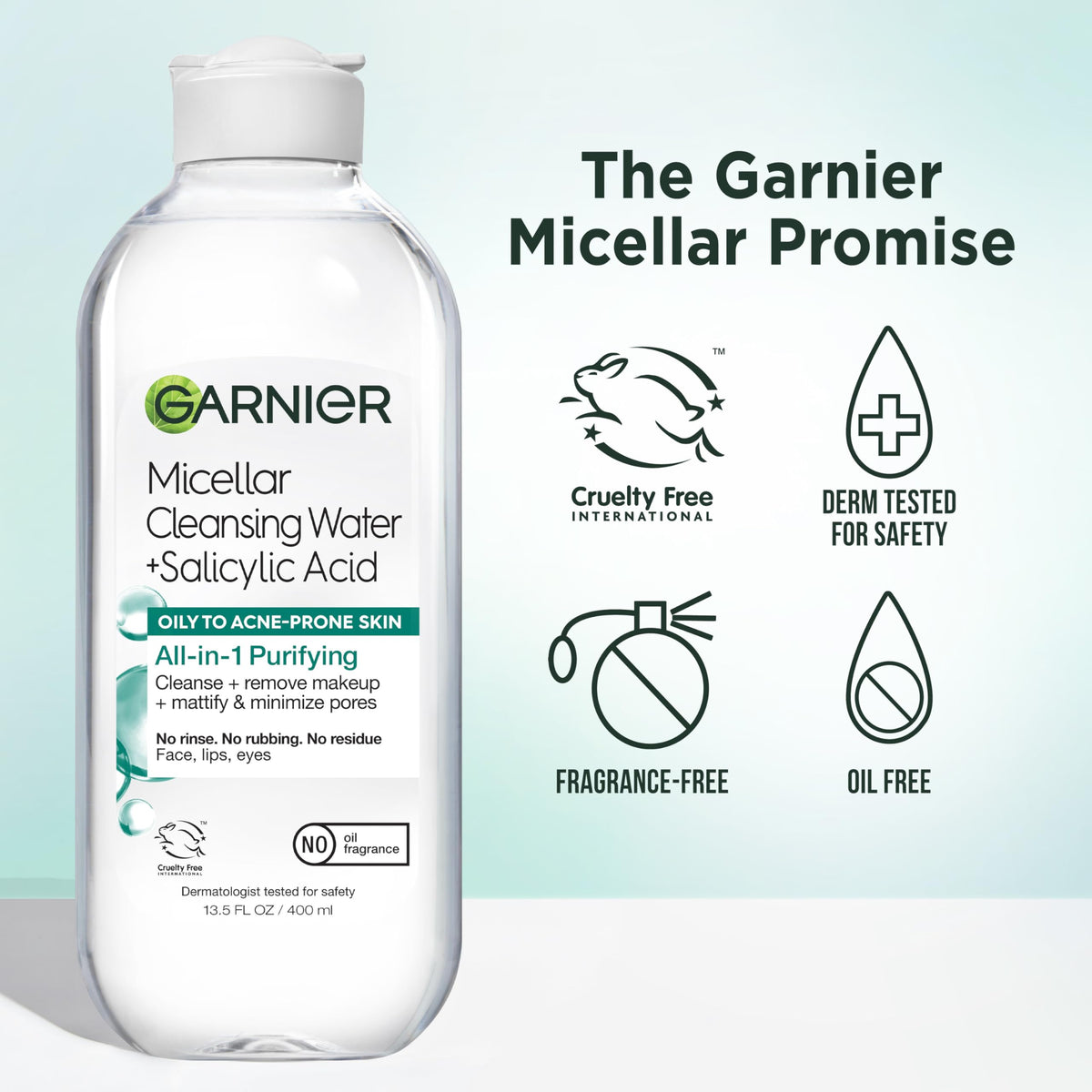 Garnier Micellar Water with Salicylic Acid 13.5 Fl Oz packaging