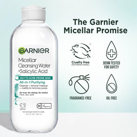 Garnier Micellar Water with Salicylic Acid 13.5 Fl Oz packaging