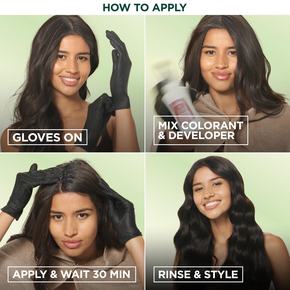 Garnier Nutrisse color swatches display