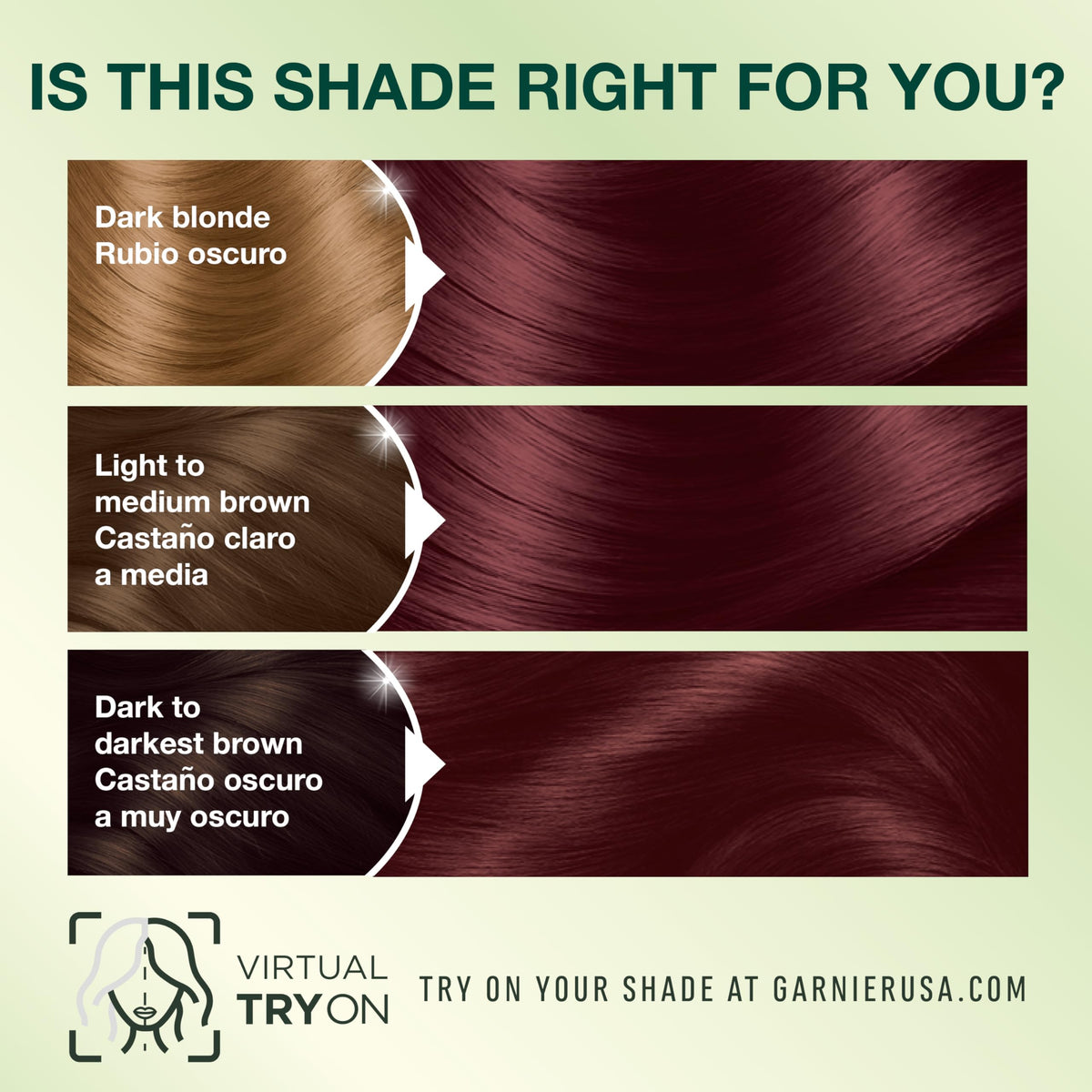 Garnier Nutrisse hair color applied to hair