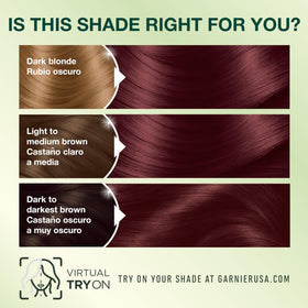 Garnier Nutrisse hair color applied to hair