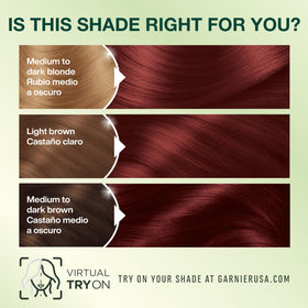 Garnier Nutrisse hair color results on model