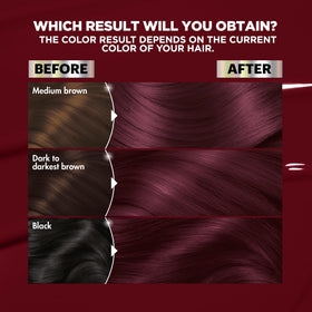 Garnier Nutrisse hair dye application process with gloves