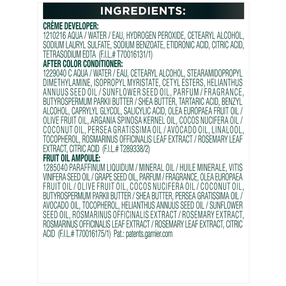 Garnier Nutrisse hair dye before and after color comparison