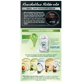 Garnier Nutrisse hair dye ingredients list on packaging