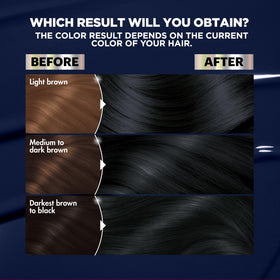 Garnier Nutrisse Jet Blue Black hair dye application process