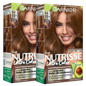 Garnier Nutrisse Ultra Color Hair Dye B4 Golden Mahogany Brown front view
