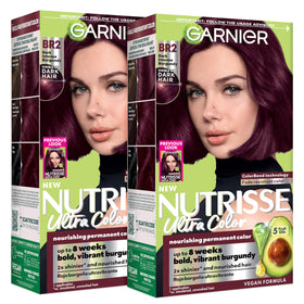 Garnier Nutrisse Ultra Color Hair Dye BR2 Dark Intense Burgundy front view