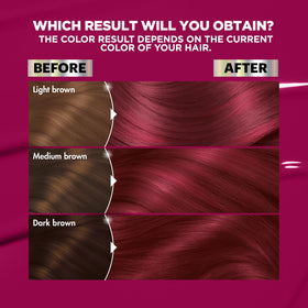Garnier Nutrisse Ultra Color Hair Dye RP1 Dark Intense Pink Red application process
