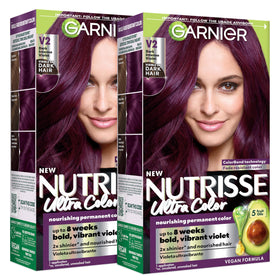 Garnier Nutrisse Ultra Color Hair Dye V2 Dark Intense Violet packaging front view