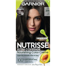 Garnier Nutrisse Ultra Coverage Hair Color Deep Soft Black packaging front view