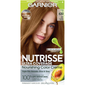 Garnier Nutrisse Ultra Coverage Hair Dye 630 Deep Light Golden Brown packaging front view