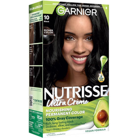 Garnier Nutrisse Ultra Crème Hair Color 10 Black front view