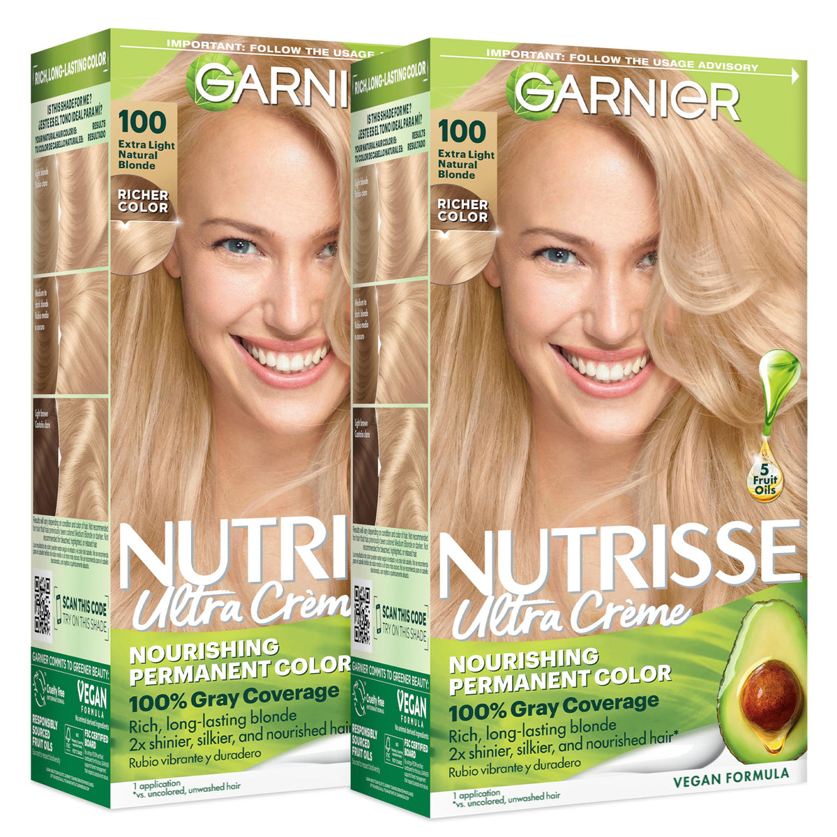 Garnier Nutrisse Ultra Crème Hair Color 100 Extra-Light Natural Blonde front view