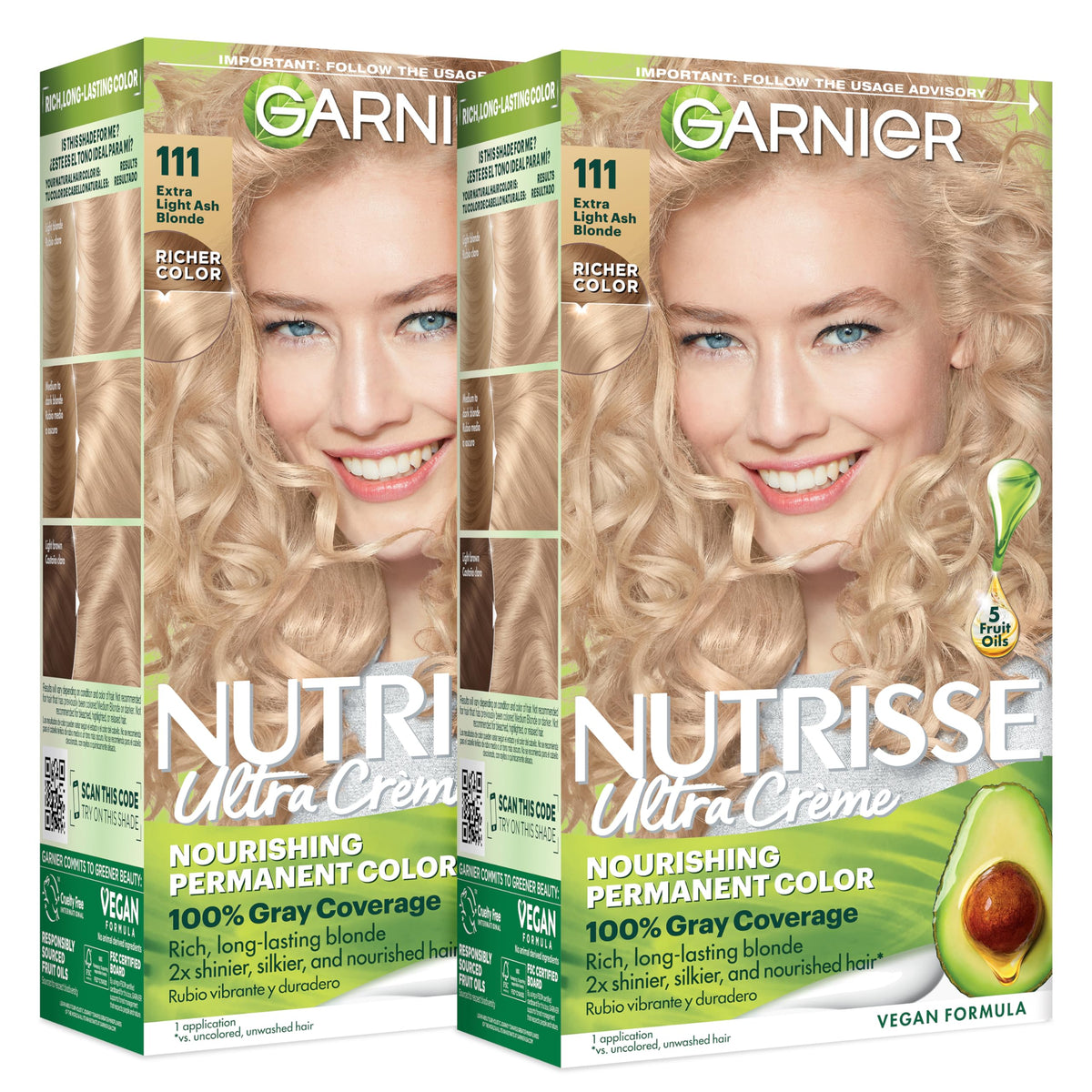 Garnier Nutrisse Ultra Crème Hair Color 111 Extra-Light Ash Blonde front view