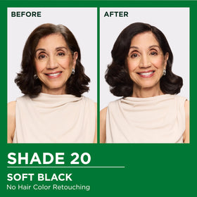 Garnier Nutrisse Ultra Crème Hair Color 20 Soft Black contents including colorant and developer