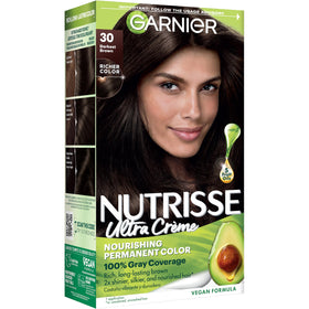Garnier Nutrisse Ultra Crème Hair Color 30 Darkest Brown front view