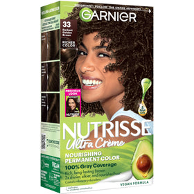 Garnier Nutrisse Ultra Crème Hair Color 33 Darkest Golden Brown packaging front view