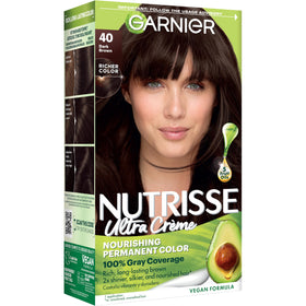 Garnier Nutrisse Ultra Crème Hair Color 40 Dark Brown packaging front view