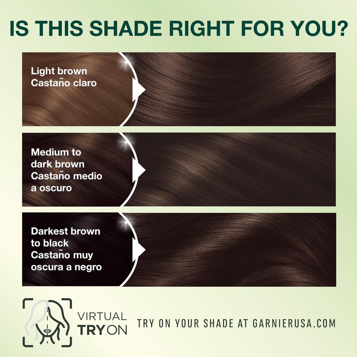Garnier Nutrisse Ultra Crème Hair Color 40 Dark Brown swatch on hair