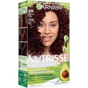 Garnier Nutrisse Ultra Crème Hair Color 415 Soft Mahogany packaging front view