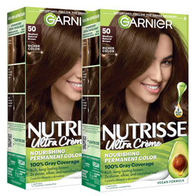 Garnier Nutrisse Ultra Crème Hair Color 50 Medium Natural Brown packaging front view