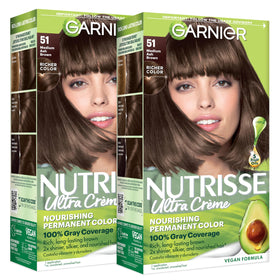 Garnier Nutrisse Ultra Crème Hair Color 51 Medium Ash Brown front view