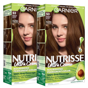 Garnier Nutrisse Ultra Crème Hair Color 53 Medium Golden Brown packaging front view