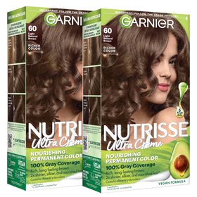 Garnier Nutrisse Ultra Crème Hair Color 60 Light Natural Brown front view