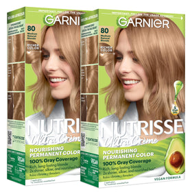 Garnier Nutrisse Ultra Crème Hair Color 80 Medium Natural Blonde front view
