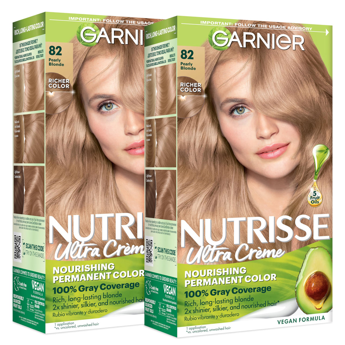 Garnier Nutrisse Ultra Crème Hair Color 82 Pearly Blonde front view