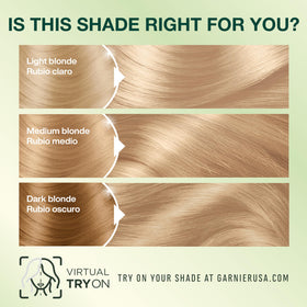 Garnier Nutrisse Ultra Crème Hair Color 90 Light Natural Blonde swatch on hair