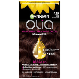 Garnier Olia Dark Soft Mahogany 4.15 hair dye packaging front view