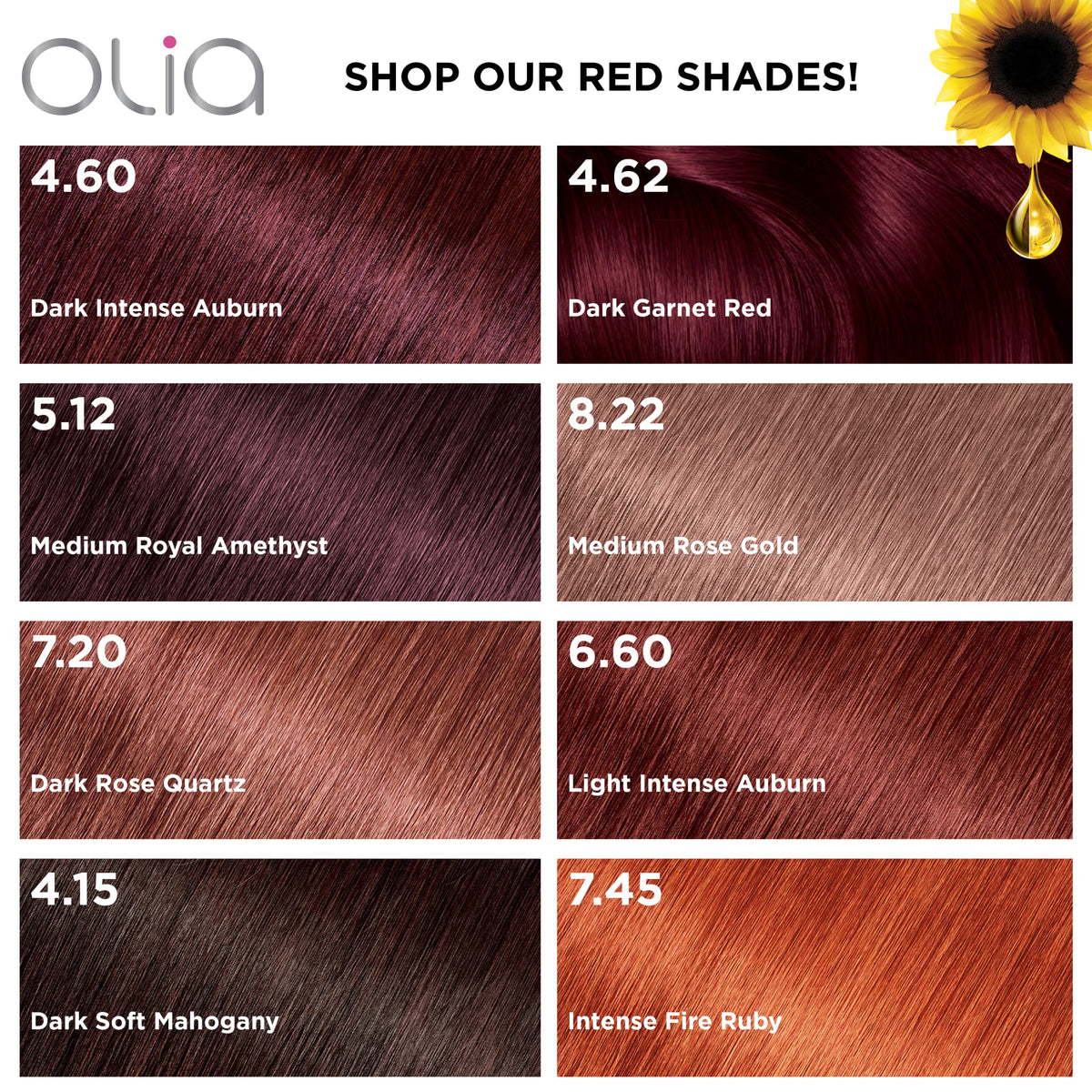 Garnier Olia Dark Soft Mahogany 4.15 hair dye swatch