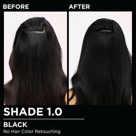 Garnier Olia Hair Color 1.0 Black on hair showing shine