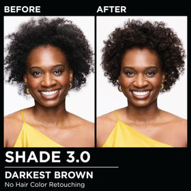 Garnier Olia Hair Color 3.0 Darkest Brown developer applicator and colorant tube