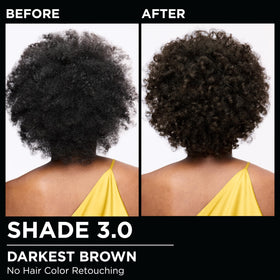 Garnier Olia Hair Color 3.0 Darkest Brown vibrant hair result