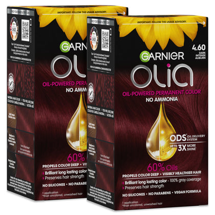 Garnier Olia Hair Color 4.60 Dark Intense Auburn packaging front view