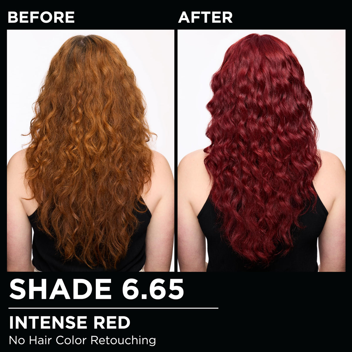Garnier Olia Hair Color 6.65 Intense Red applied on hair
