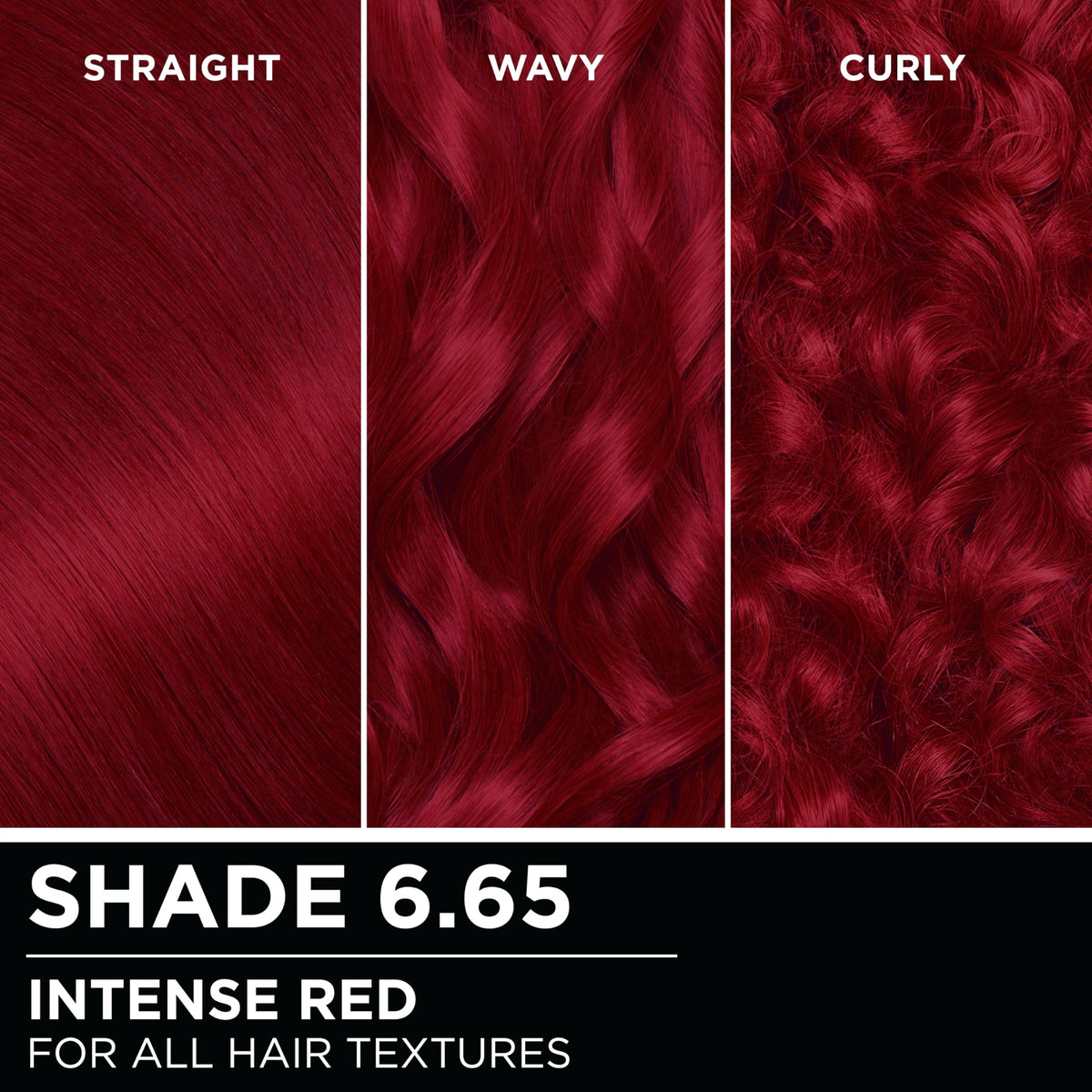 Garnier Olia Hair Color 6.65 Intense Red before and after comparison