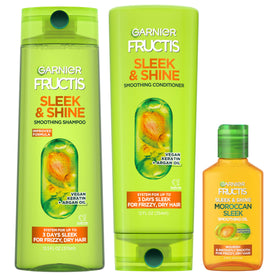 Garnier Sleek & Shine Shampoo front view with packaging