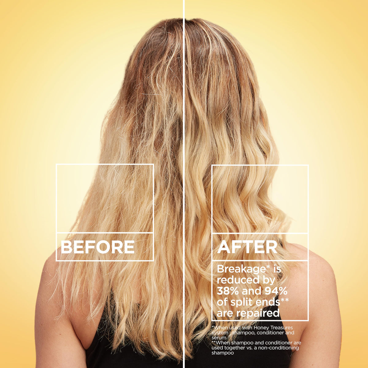 Garnier Whole Blends Honey Treasures Shampoo back view with ingredients