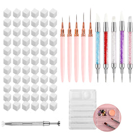 GASRONS Nail Art Tools Set 100PCS including brushes and sponges