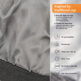 GB Selected Silk Satin Lined Bonnet Sleep Cap adjustable strap detail
