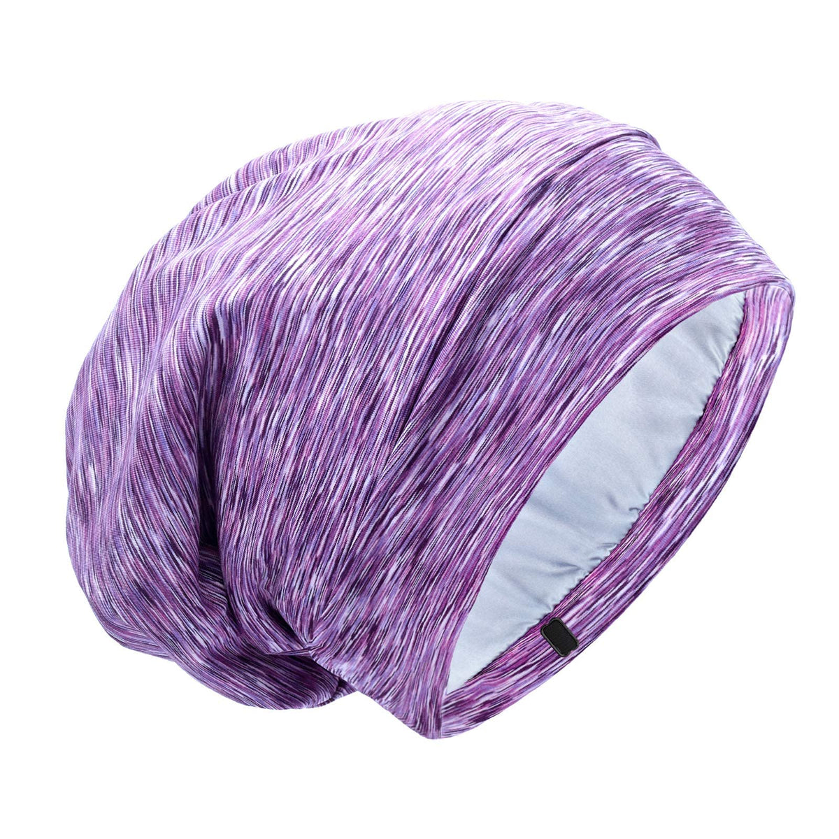 GB Selected Silk Satin Lined Bonnet Sleep Cap in Heather Purple