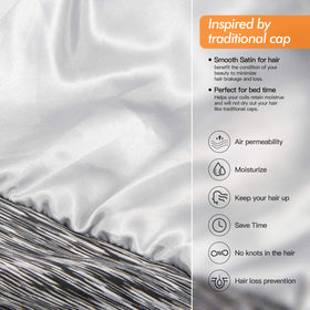 GB Selected Silk Satin Lined Bonnet Sleep Cap side view showing bamboo fabric